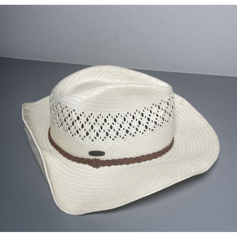 Tidal Tom Men's Fedora Straw Hat Size ML (57-59cm)‎ UPF 50+ Brown Band